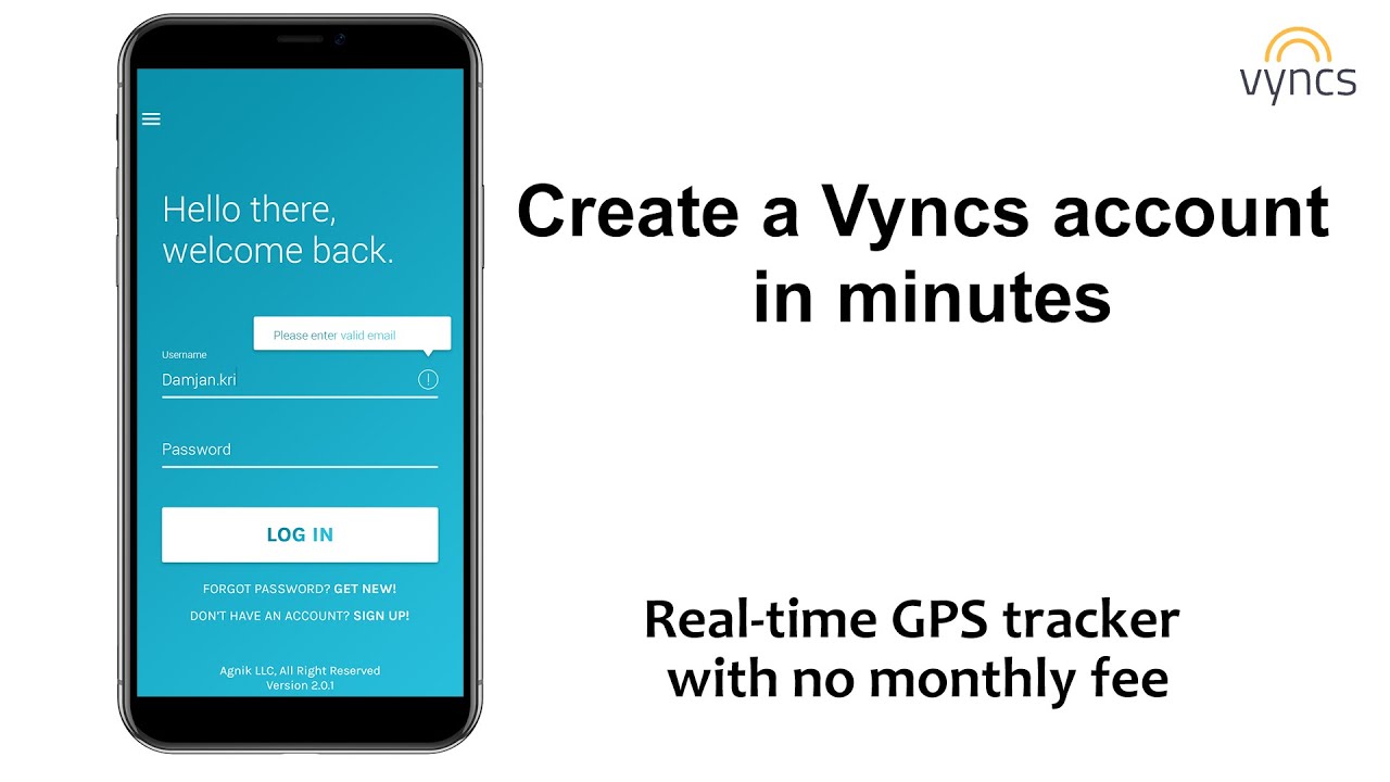 How To Create A Vyncs App Account Vyncsapp Vyncs Car Gps Tracker Youtube