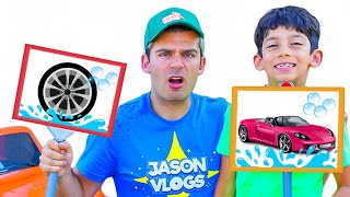 Jason and Alex Car Wash Story - and more funny kids videos