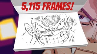 Greatest Anime Fights: Snake Man Luffy vs Katakuri | One Piece (Flipbook Animation)