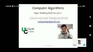 Profiling Tool GPROF for Algorithm analysis and Measurement
