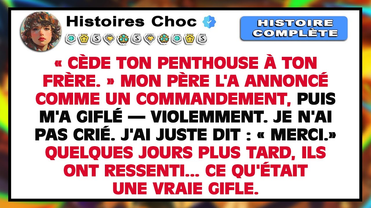 Mon père a dit : « Cède ton penthouse à ton frère. » Puis il m'a giflé devant 200 invités...
