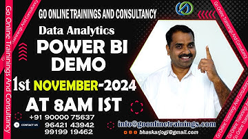 New Data Analytics using Power BI Online batch starts on November 2024 @8 AM IST |Bhaskar Jogi
