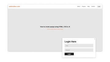Popup Form | using HTML, CSS & Js