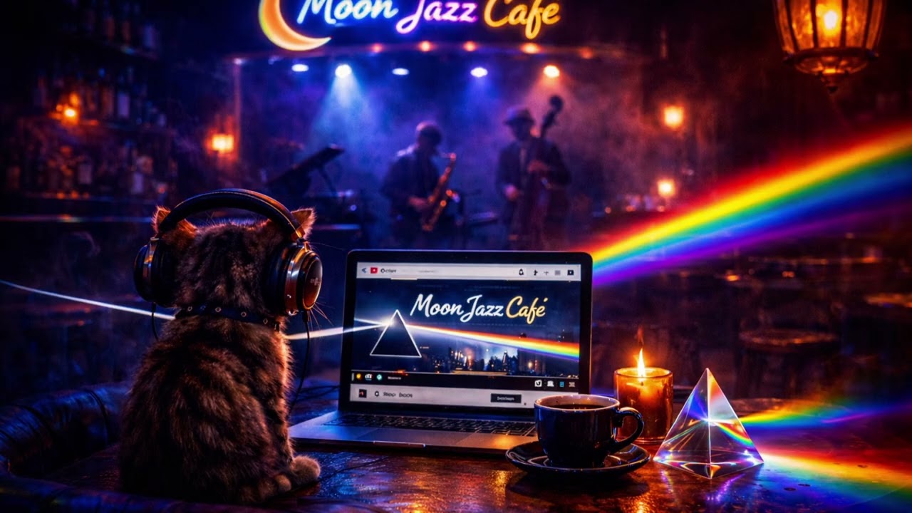 Atmospheric Blues Guitar – Dreamy Relaxing Instrumental#moonjazzcafe#chillmusic #cat #relaxingmusic 