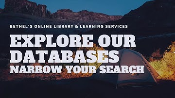 How to Narrow your Database Search