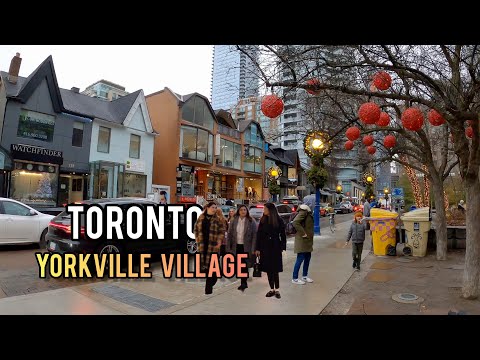 Toronto Street Style Queen Street Downtown walking Tour Canada 4K 