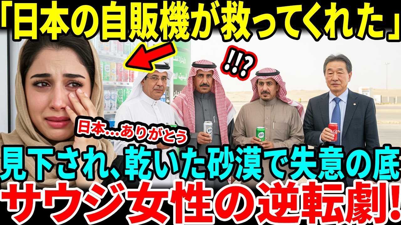 【海外の反応】日本の自動販売機がサウジ女性の運命を変えてしまった！！砂漠のど真ん中で起きた奇跡に世界中が震撼...そして涙【日本称賛】