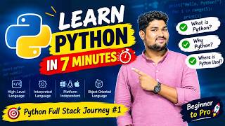 Learn Python in 7 Minutes | What is Python Why Python Where is Python Used | Python for Beginners
