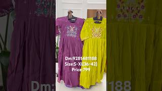Mul chanderi frocks with crape lining and pocket