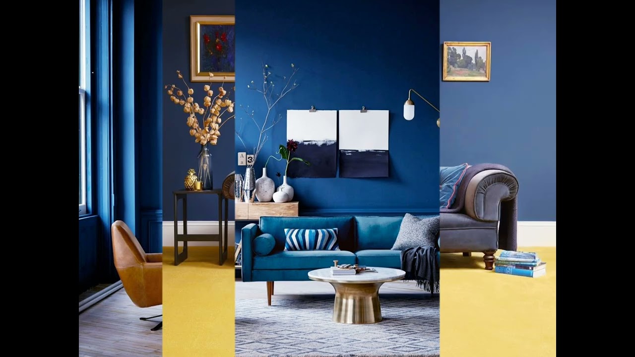 décoration salon avec un couleur bleu