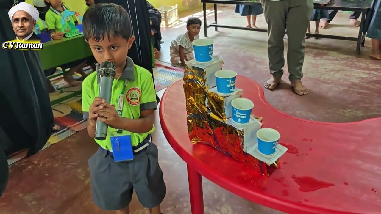 Water purification working model project experiment  by LKG students 