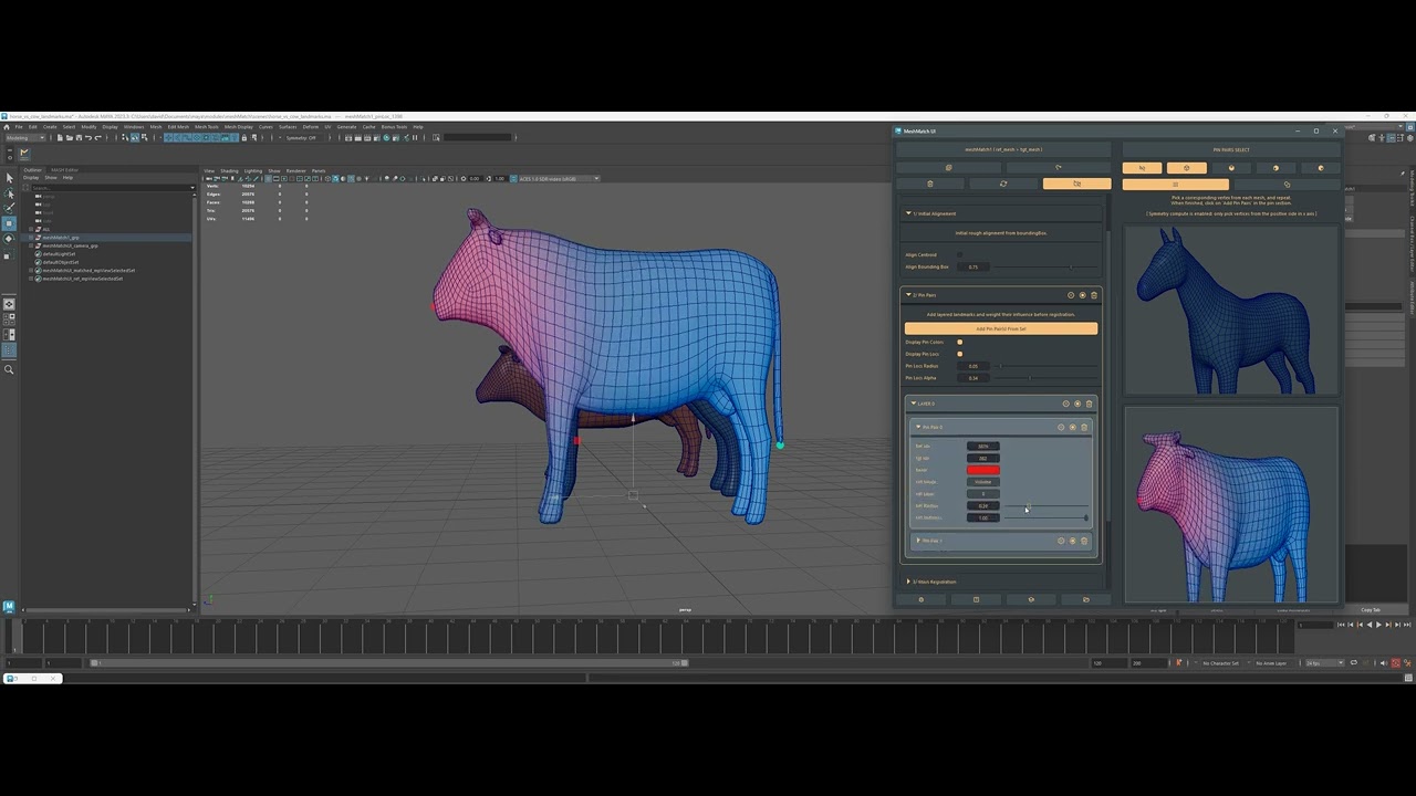 MeshMatch tutorial3 Weighting landmarks - YouTube