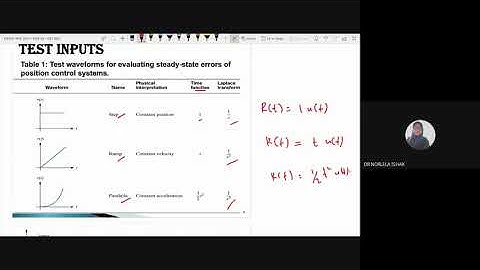 LECTURE W12   STEADY STATE ERROR AND TUTORIAL 4