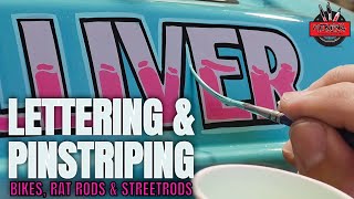 Pinstriping and lettering 4 vehicles on a road trip