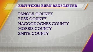 Several East Texas counties lift burn bans
