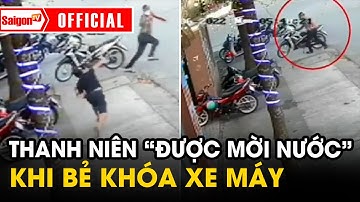 Thanh niên được chủ quán “MỜI NƯỚC” khi đang ra tay BẺ KHÓA XE MÁY | Tin camera SaigonTV