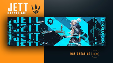 Making a Valorant style Banner, Header art in photoshop Speedart | Jett agent style | 2020 HD 🎮