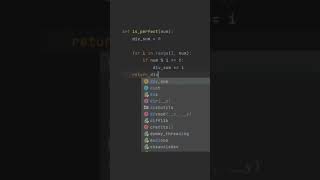 Perfect number in #python | #codingshorts