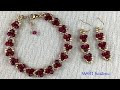 For beginners ハート模様のブレスレットとピアス/Heart motif bracelet and earrings