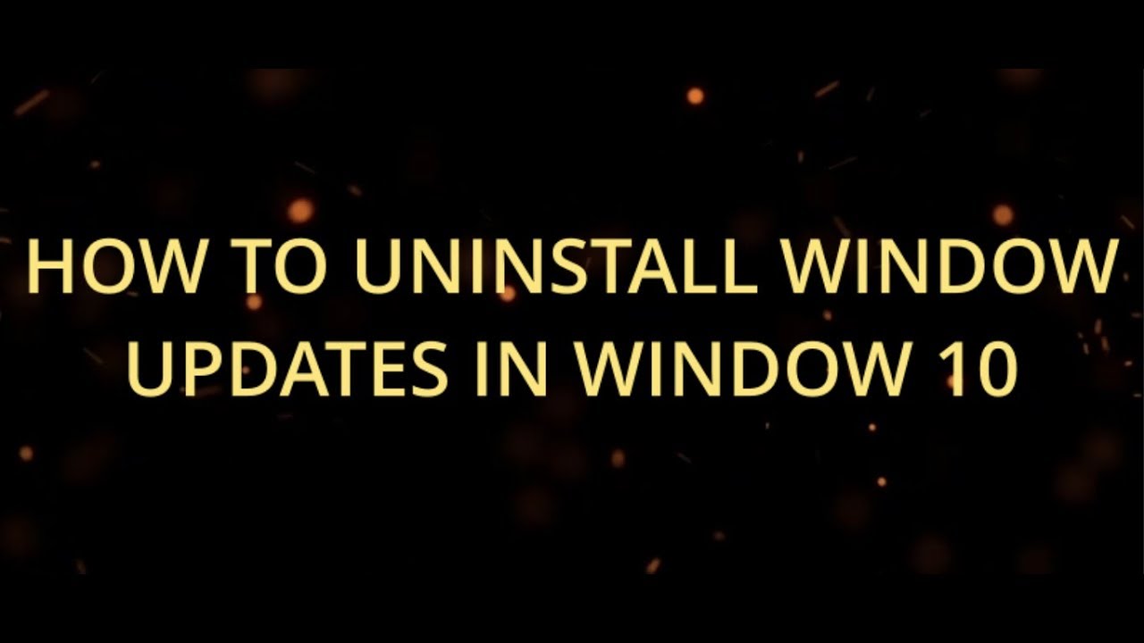 How To Uninstall Latest Windows Update