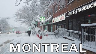 Winter Walk Montreal, Quebec - First Major Snowfall of the Season - December 2023