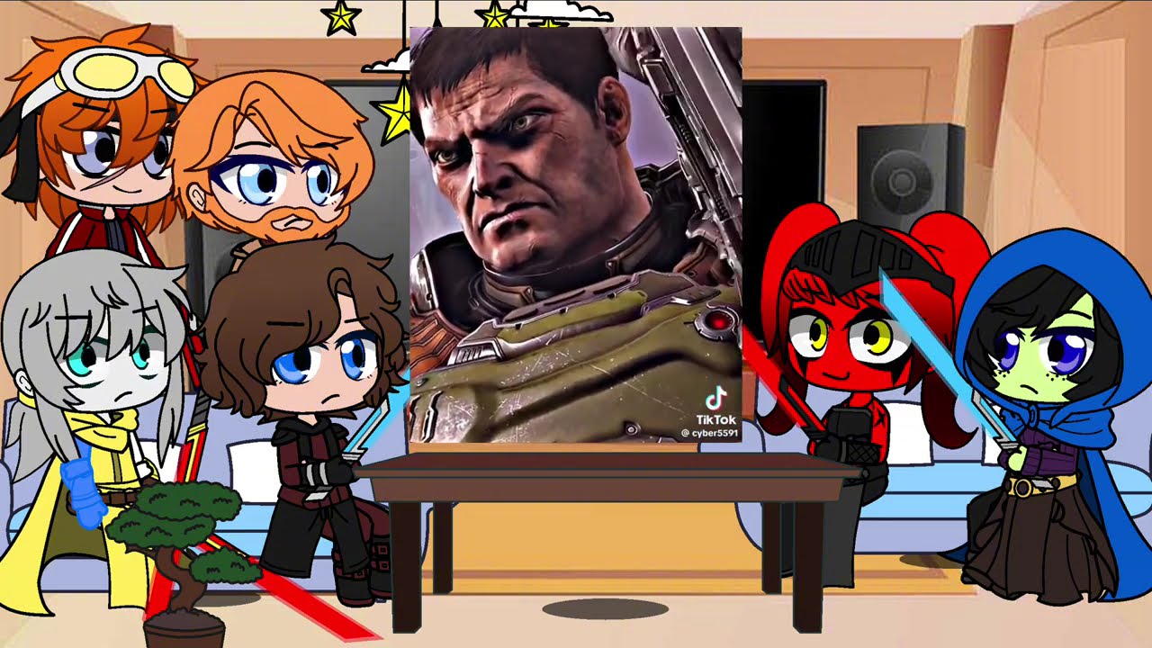 Star wars react to Doom slayer | Darth vader | Gacha life