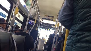 Crowded Metro Bus Ride in Los Angeles During Rush Hour