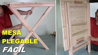 MESA PLEGABLE DE MADERA FÁCIL PASO A PASO  TUTORIAL DE CARPINTERÍA