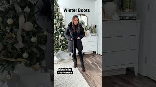 Winter weather boots. Black puffer coat. Camel coat. Snow boots. Petite outfits. #petitefashion