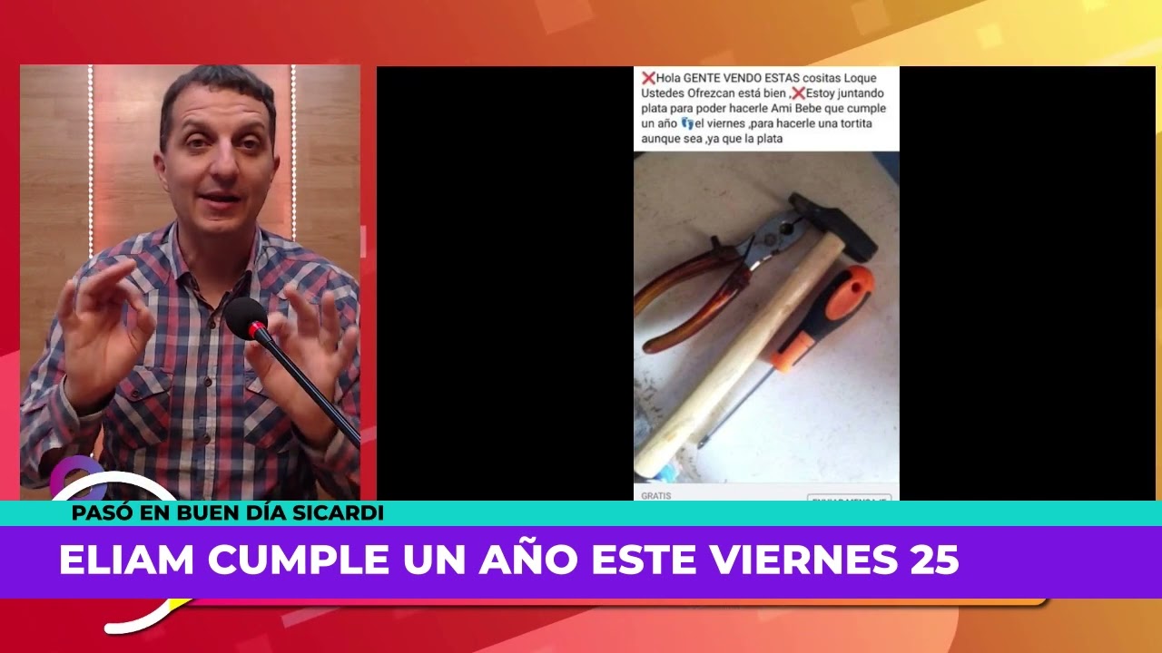 Llamado Solidario: vende herramientas para hacer una torta por el cumpleaños de su hijo Publicó unas herramientas en Facebook. Quiere obtener algo de dinero para hacerle a su hijo Eliam, una torta para festejar su primer año de vida este viernes 25. Comenta que no la pasan bien, y que su marido cobra los primeros días del mes y no le alcanza. Se puede colaborar al 221 593-6492.