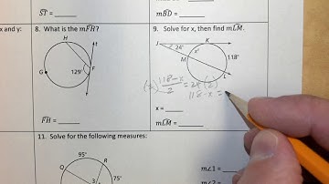 Angles outside a circle, and the measure of the arcs