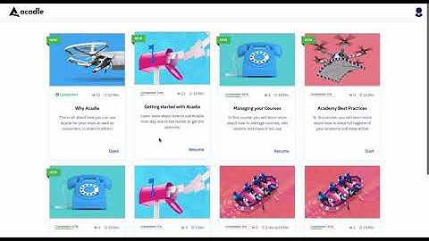 Look and feel of sample academy for students - Acadle