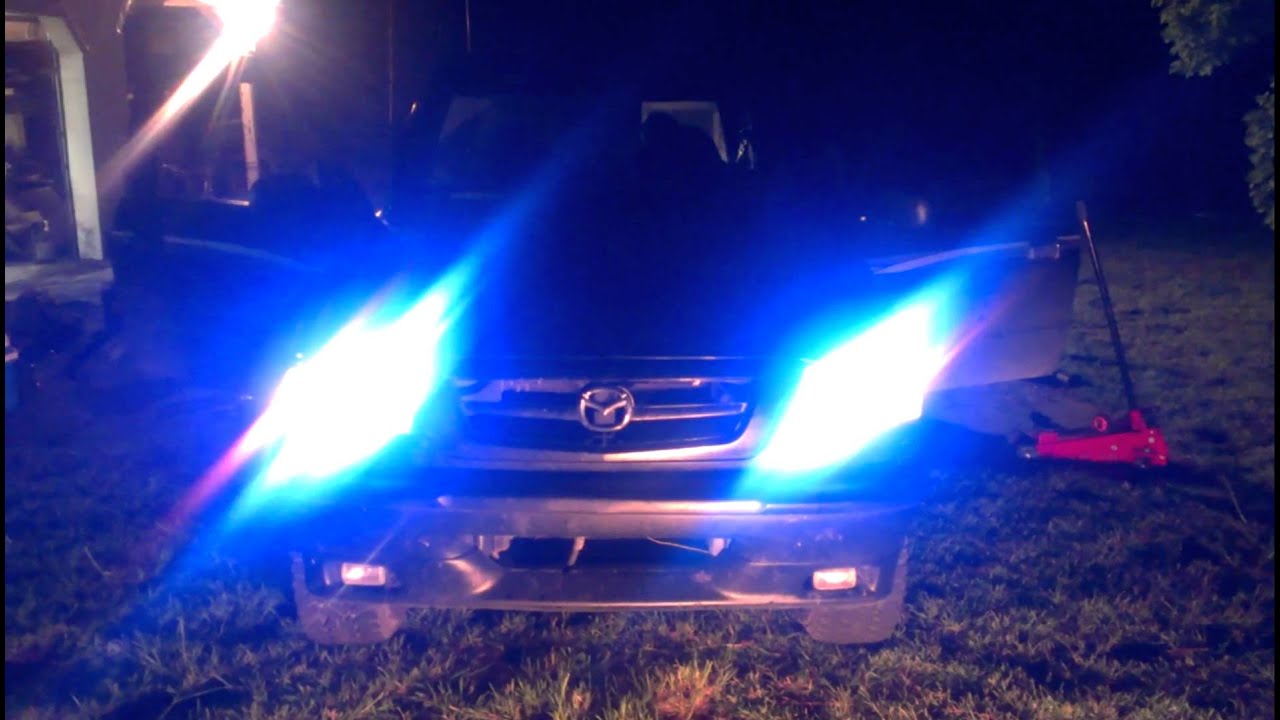 8000k hid headlights on my 1998 Mazda B4000 YouTube