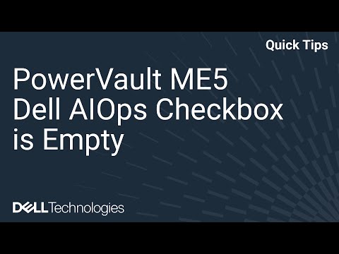 PowerVault ME5: Dell AIOps Checkbox is Empty