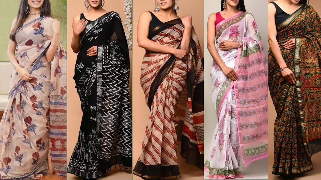 Hand block printed pure Kota cotton sarees casual saree Kota silk