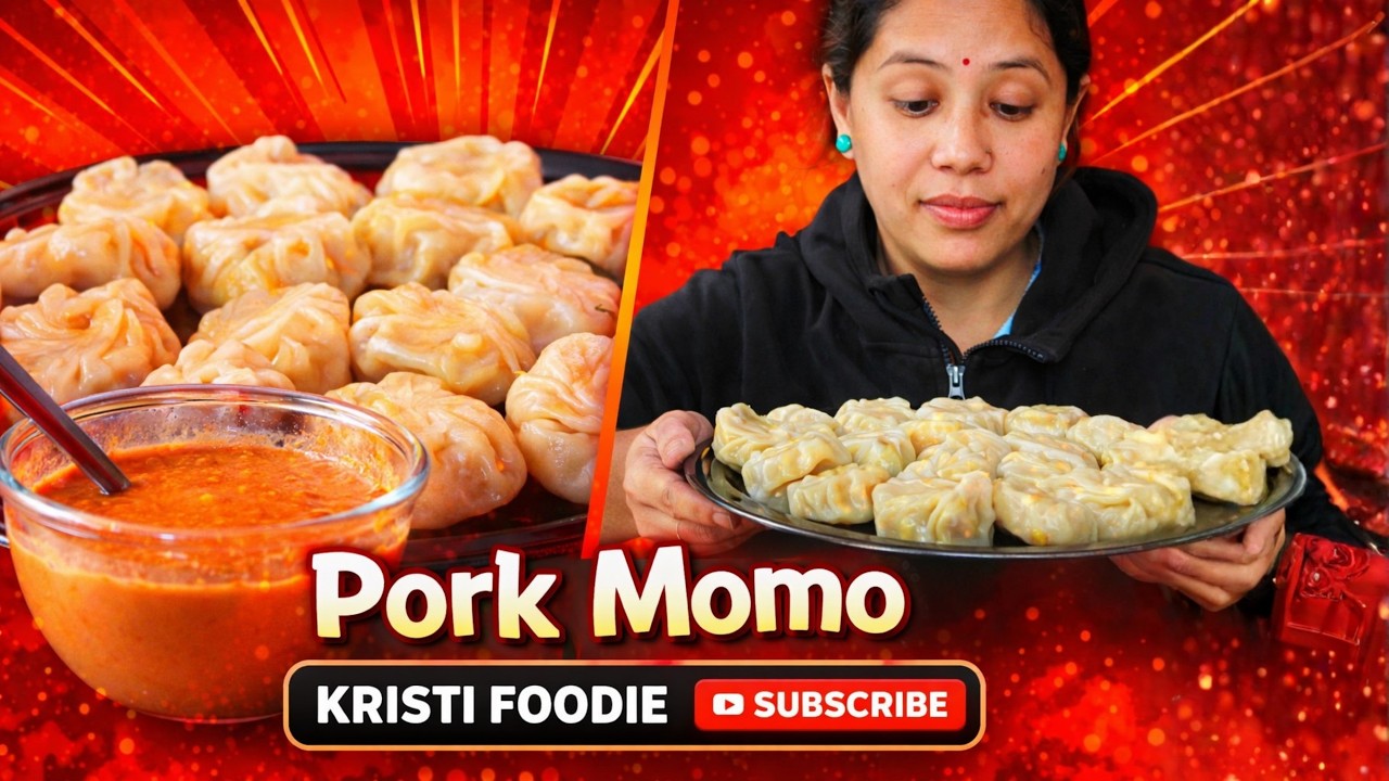 Kristi Foodie Eating Juicy Pork Momo with Spicy Homemade Piro Achar | Ultimate Nepali Momo Feast! 🥟🔥