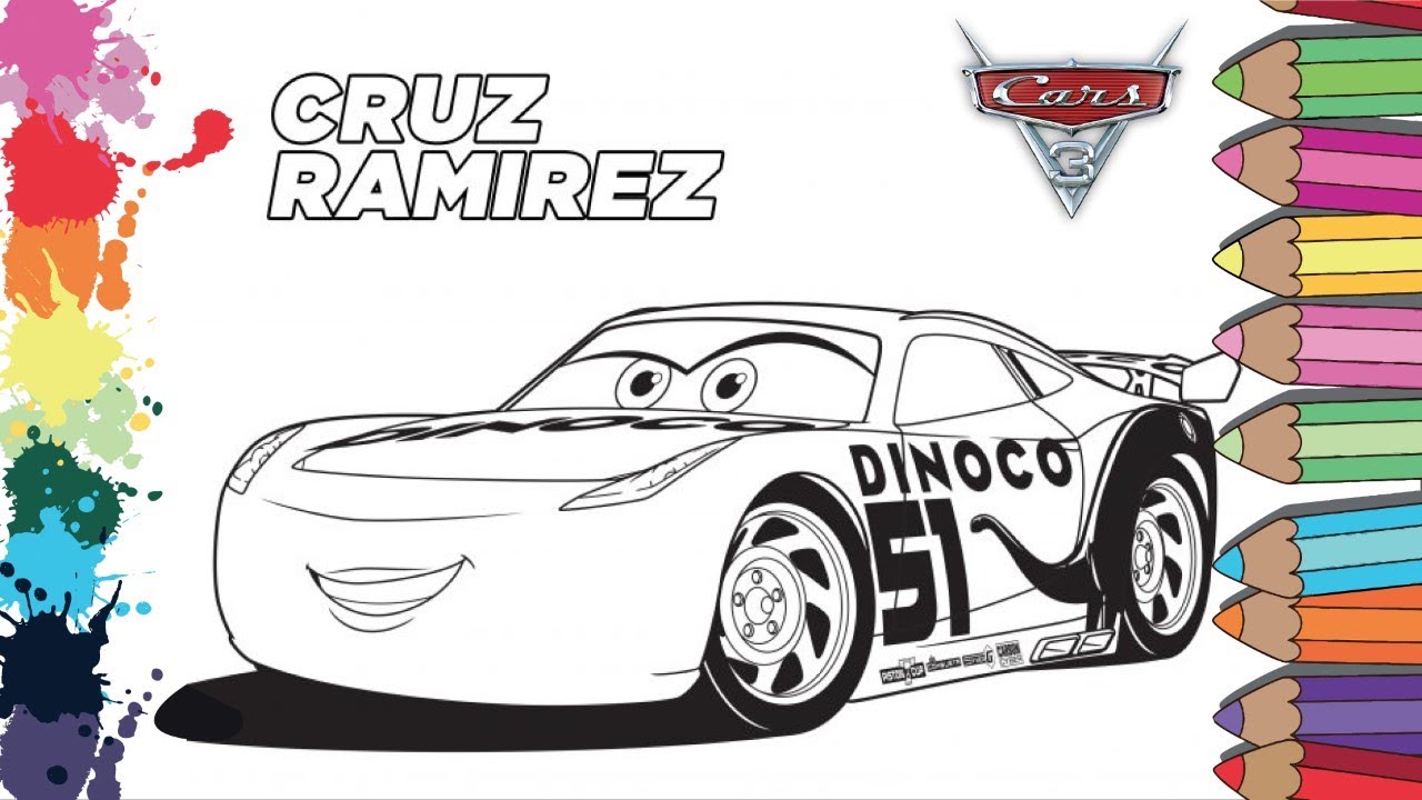 CARS Page Coloring! 🏎️How to COLORING CRUZ RAMIREZ! - YouTube