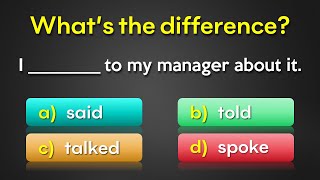 SAY, TELL, TALK, SPEAK: What's the difference? | Explained!