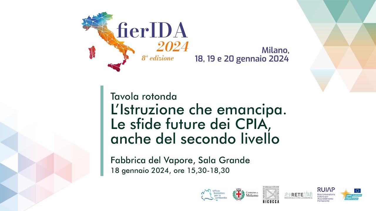 fierIDA 2024 - L’Istruzione che emancipa. Le sfide future dei CPIA... - 18 gennaio 15.30-18.30