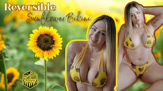 Bikini Designer Try On Reversible Sunflower 