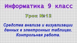 Информатика 9 класс (Урок№12 - Средства анализа и визуализации данных в электронных таблицах.)