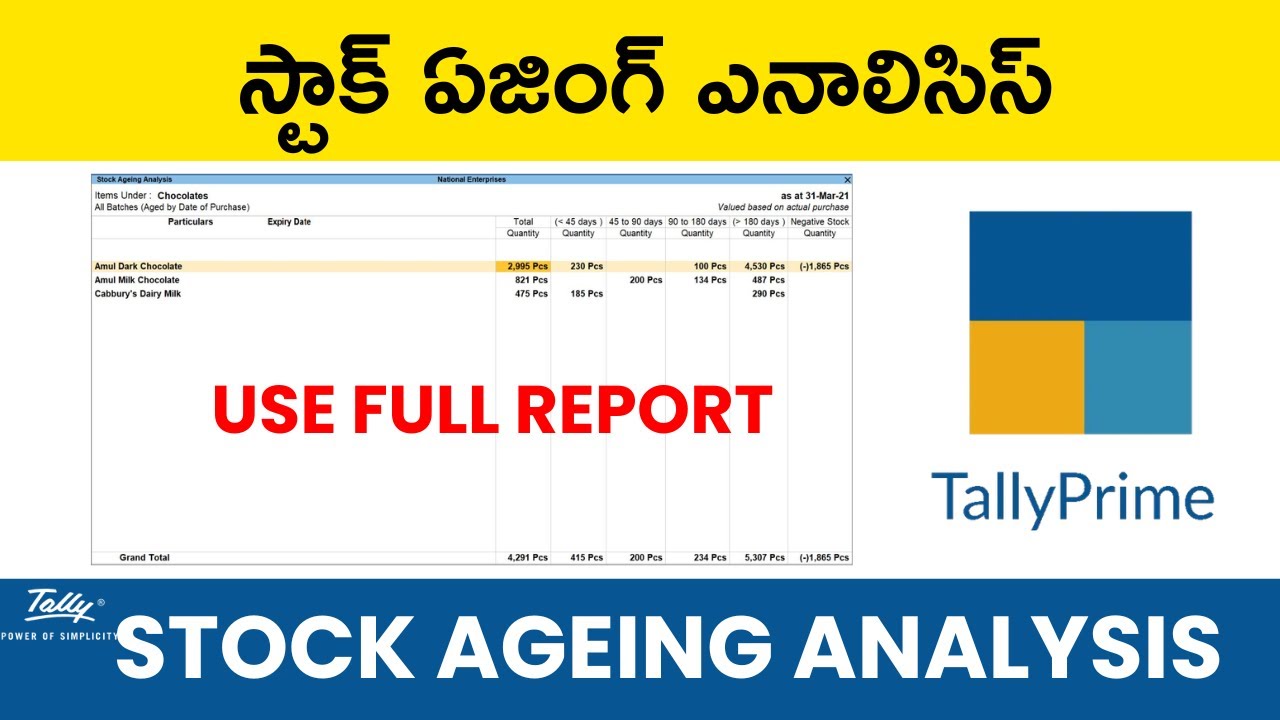 Tally Prime లో Stock Ageing Analysis ఎలా చూడాలి? పూర్తి వివరణ | TallyPrime Videos | Vijay Azmeera |