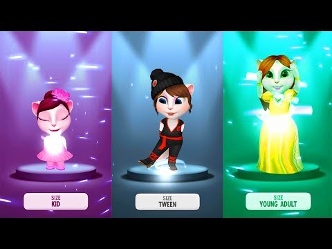 My Talking Angela KID vs TWEEN vs ADULT Size - Gameplay Great Makeover For Children HD