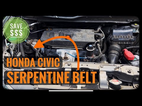 Honda Civic How to Replace Serpentine belt 2012 - 2015