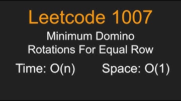 Minimum Domino Rotations For Equal Row - Leetocde 1007 - Python