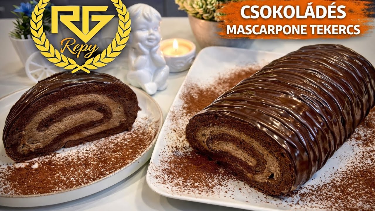 Puha piskótatekercs csokoládés mascarpone krémmel lépésről lépésre | RG konyhája