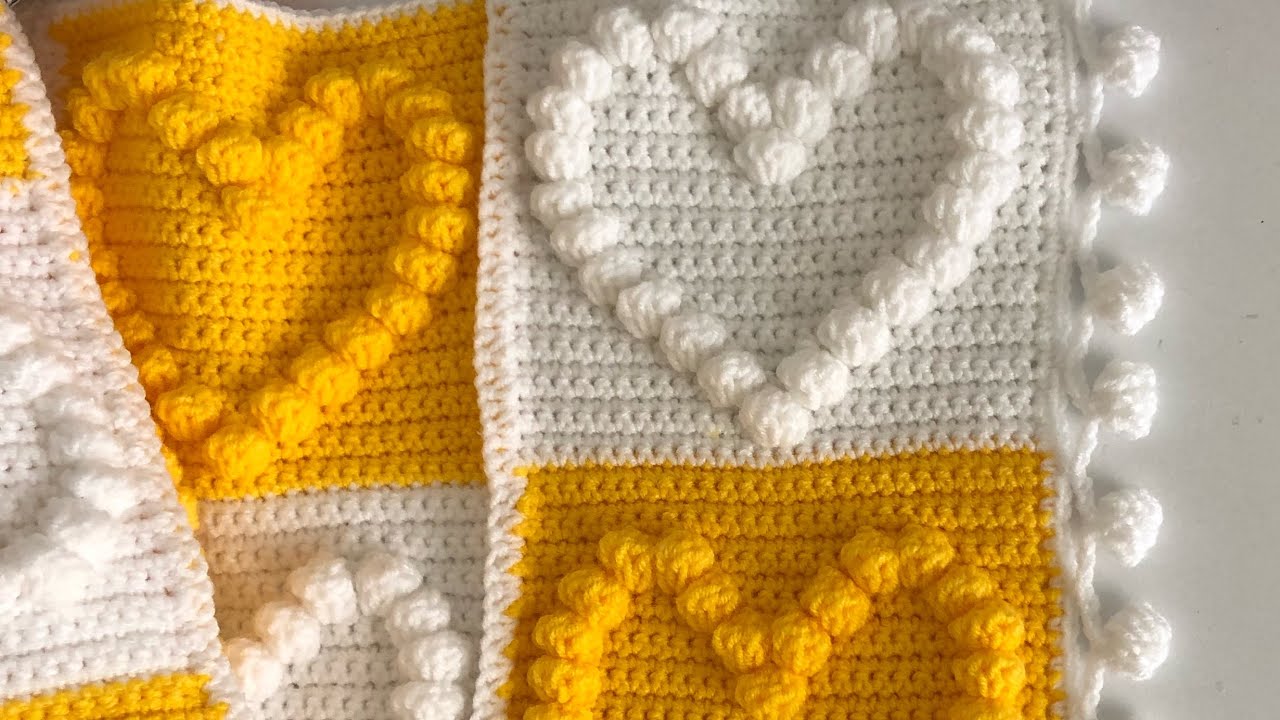Popcorn Bebek Battaniyesi Kenar Modeli- Baby blanket crochet