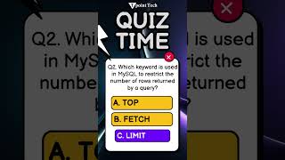 MySQL Quiz | MySQL Practice Questions and Answer for Beginners | Tpoint Tech