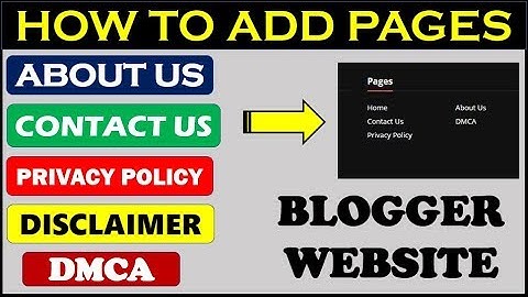 How To Add About Us, Contact Us, Privacy Policy, Dmca, Pages On Your Blogger Website |