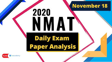 NMAT 2020 Paper Analysis | 18th November | Daily Analysis  | On Unacademy CATalyst